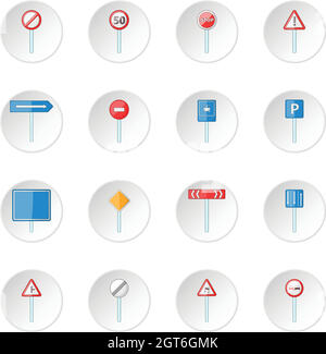 Road signs icons set Stock Vector