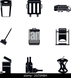 Garbage container icons set, simple style Stock Vector Image & Art - Alamy