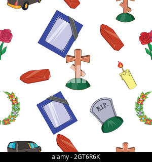 Burial pattern, cartoon style Stock Vector