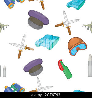 Weaponry pattern, cartoon style Stock Vector