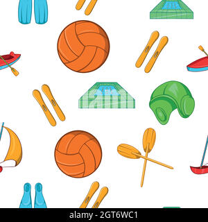 Swimming on water pattern, cartoon style Stock Vector