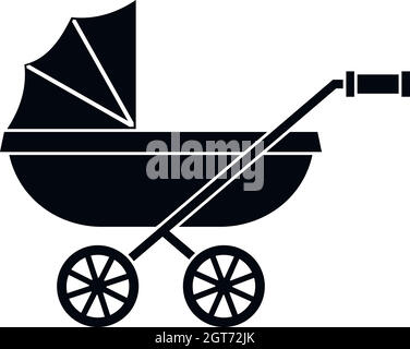 Baby carriage icon, simple style Stock Vector