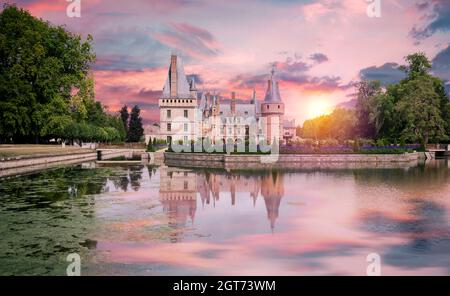 The Château de Maintenon is a château, developed from the original castle, Castle in Maintenon, France Stock Photo