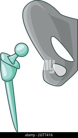 Artificial hip joint icon, cartoon style Stock Vector