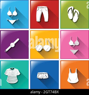 Clothes icons Stock Vector