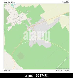 Jouy-lès-Reims, Marne, France, Grand Est, N 49 12' 54'', E 3 55' 43'', map, Timeless Map published in 2021. Travelers, explorers and adventurers like Florence Nightingale, David Livingstone, Ernest Shackleton, Lewis and Clark and Sherlock Holmes relied on maps to plan travels to the world's most remote corners, Timeless Maps is mapping most locations on the globe, showing the achievement of great dreams Stock Photo