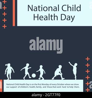 National Child Health Day is on the first Monday of every October. Stock Vector