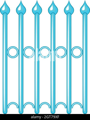 Decorative iron fence icon, cartoon style Stock Vector