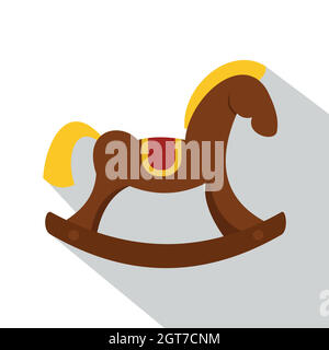 Toy horse icon, flat style Stock Vector