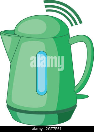 Plastic electric kettle with wi fi connection icon Stock Vector