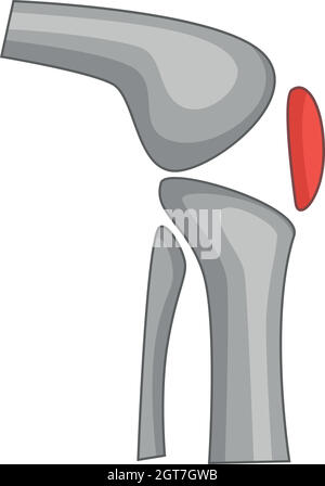 Knee replacement implant icon, cartoon style Stock Vector