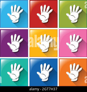 Buttons with hands Stock Vector