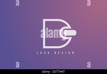 D alphabet logo letter for business and company with geometric style and pastel color. Corporate brading and icon lettering with simple blue design Stock Vector