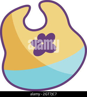 Baby bib icon, cartoon style Stock Vector