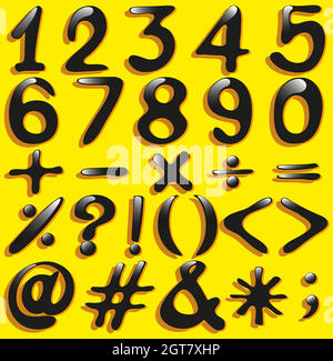 Numerical figures and mathematical operations Stock Vector