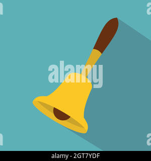 Bell icon, flat style Stock Vector