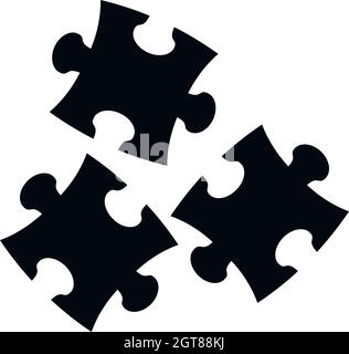 Puzzle icon, simple style Stock Vector