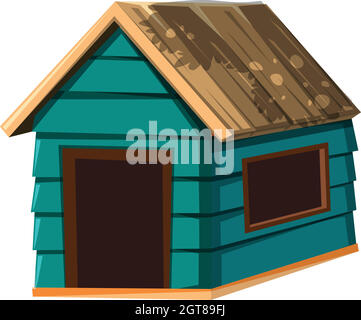 A dog house on white background Stock Vector