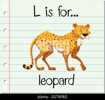 Flashcard letter L is for leopard Stock Vector