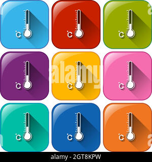 Weather forecast buttons Stock Vector