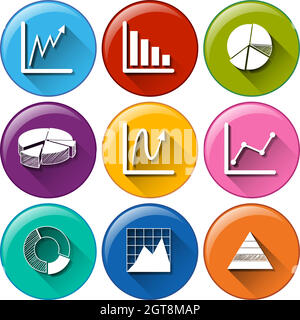 Graph icons Stock Vector