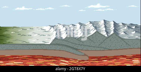 Formation of the Himalayan landscape Stock Vector