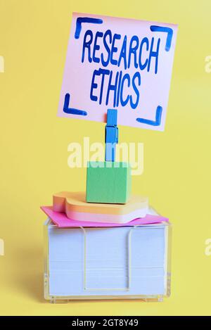 Conceptual display Research Ethics. Internet Concept interested in the analysis ofethicalissues that raised Colorful Idea Presentation Displaying Stock Photo