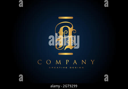 vintage gold N alphabet letter logo icon for company and business. Brading and lettering with creative golden design Stock Vector