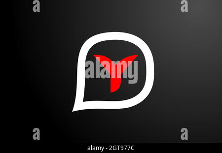 Y letter design with red question cloud. Alphabet logo design. Icon brading for products and company Stock Vector