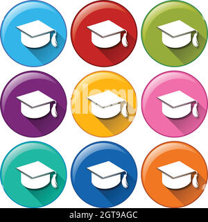 Graduation cap icons Stock Vector
