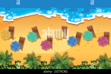 Aerial view of beach illustration Stock Vector Image & Art - Alamy