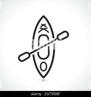 kayak canoe thin line icon isolated design Stock Vector