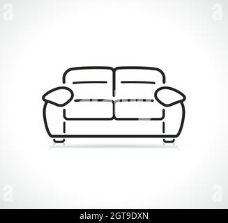 sofa or living room thin line icon Stock Vector