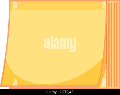 Yellow paper note on white background Stock Vector