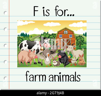 Flashcard letter F is for farm Stock Vector Image & Art - Alamy
