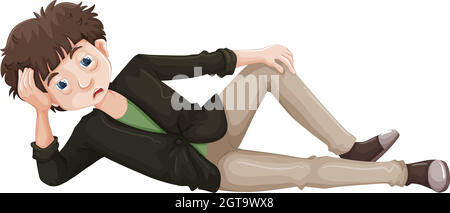 Man with sad look on his face Stock Vector