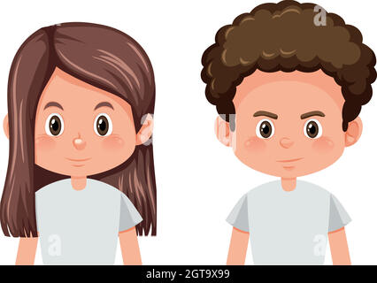 Set of male and female hairstyle Stock Vector