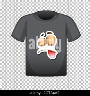 T-shirt design with graphic in front Stock Vector