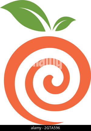 orange fruit  vector logo illustration concept  design Stock Vector