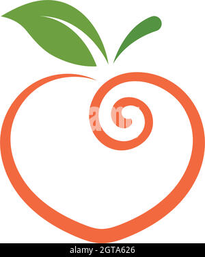 peach fruit icon vector illustrtion concept  design Stock Vector