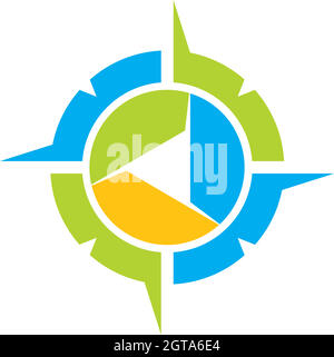 compass logo vector tempate ilustration Stock Vector
