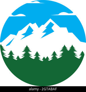 High Mountain icon Logo vector illustration design Stock Vector