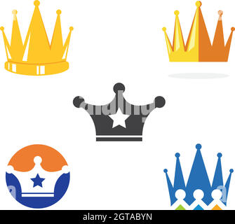 royal crown logo icon vector illustration Stock Vector