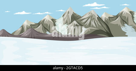 Seamless cartoon winter landscape background Stock Vector