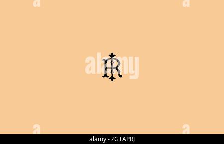 letters ir logo design with negative space effect for illustration use Stock Vector