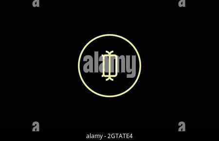 letters id logo design with negative space effect for illustration use Stock Vector