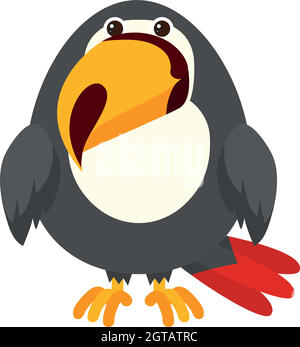 Toucan bird on white background Stock Vector