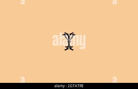 letters iy logo design with negative space effect for illustration use Stock Vector