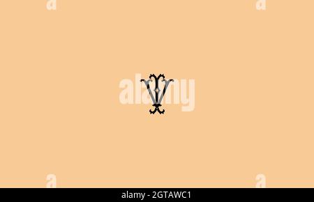 letters iv logo design with negative space effect for illustration use Stock Vector