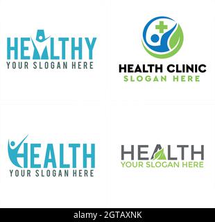 Medical health nature people logo design Stock Vector